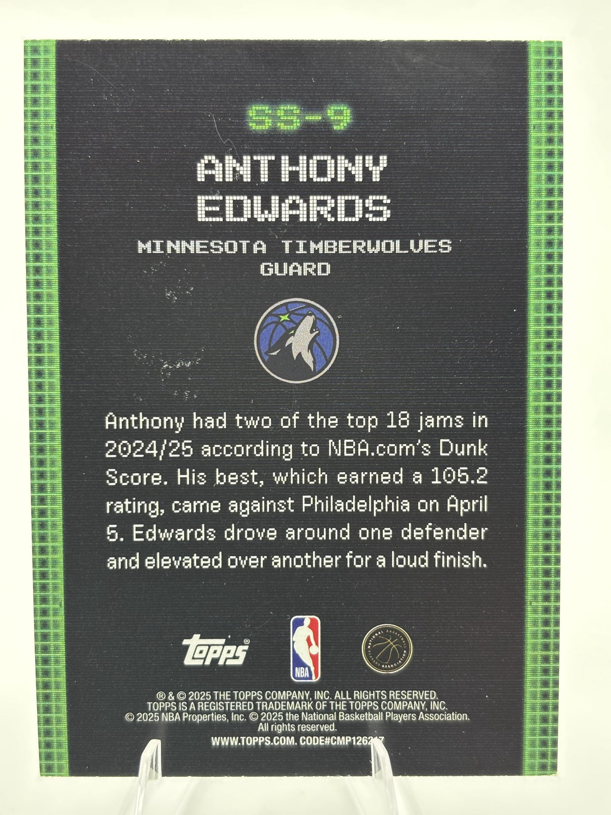 2025-26 Topps #SS-9 Anthony Edwards Scan and Slam