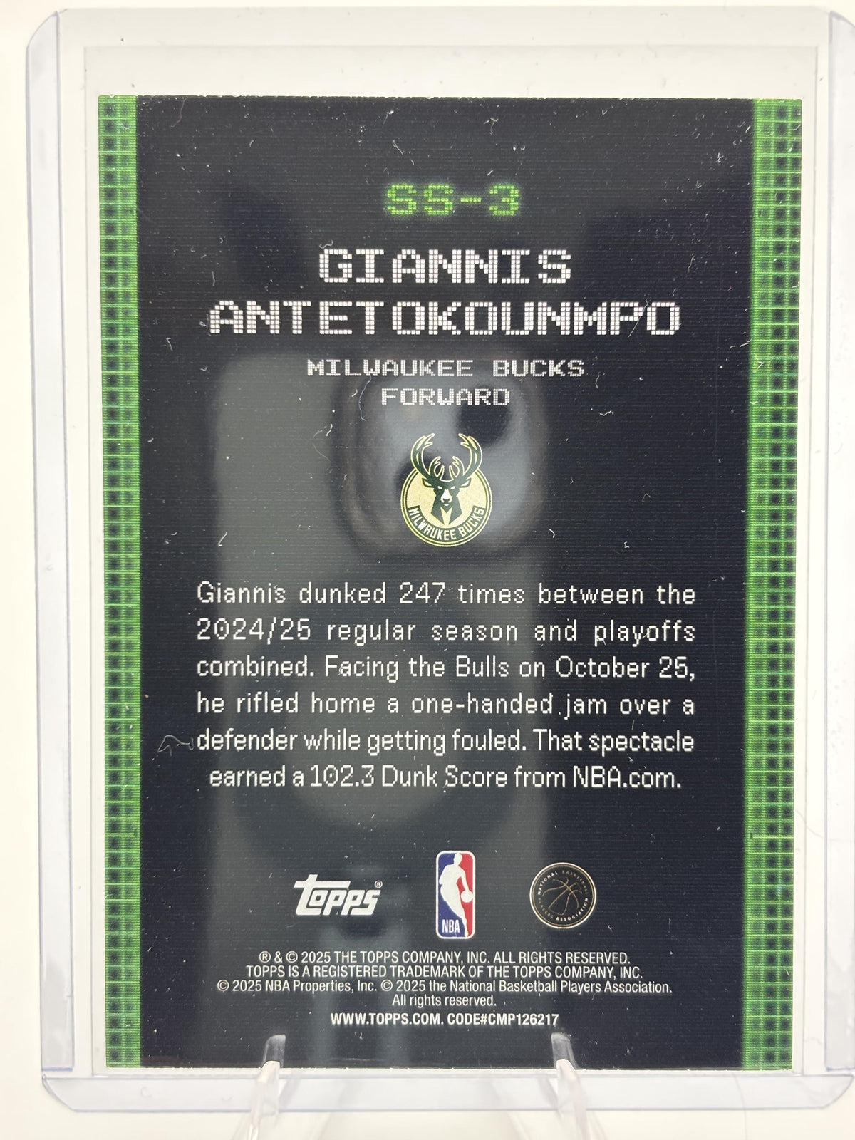 2025-26 Topps #SS-3 Giannis Antetokounmpo Scan and Slam