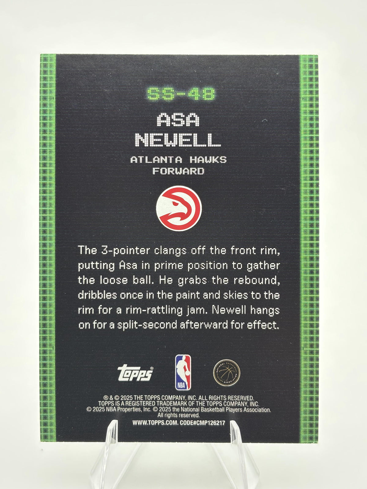 2025-26 Topps #SS-48 Asa Newell Scan and Slam