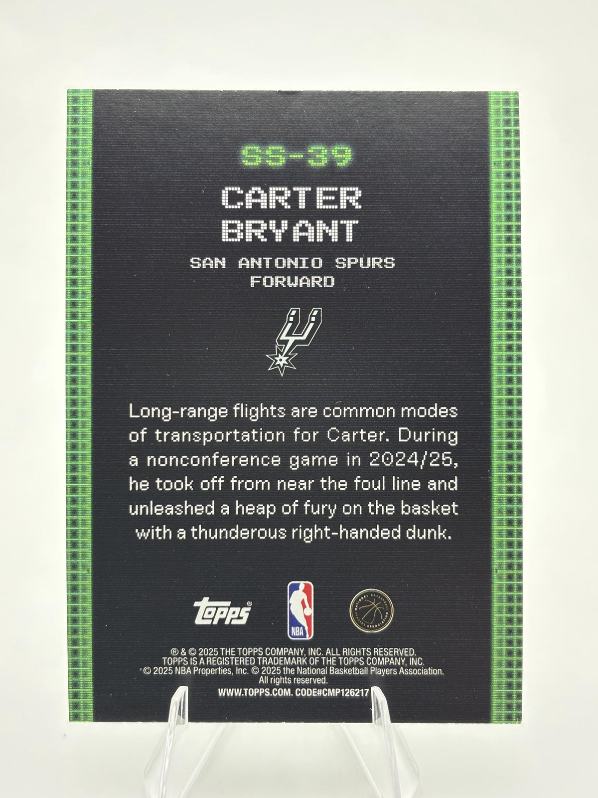 2025-26 Topps #SS-39 Carter Bryant Scan and Slam