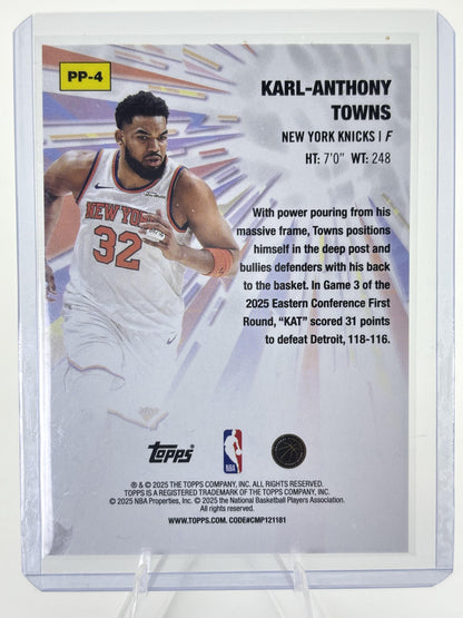 2025-26 Topps #PP-4 Karl-Anthony Towns Power Players Holo Foil