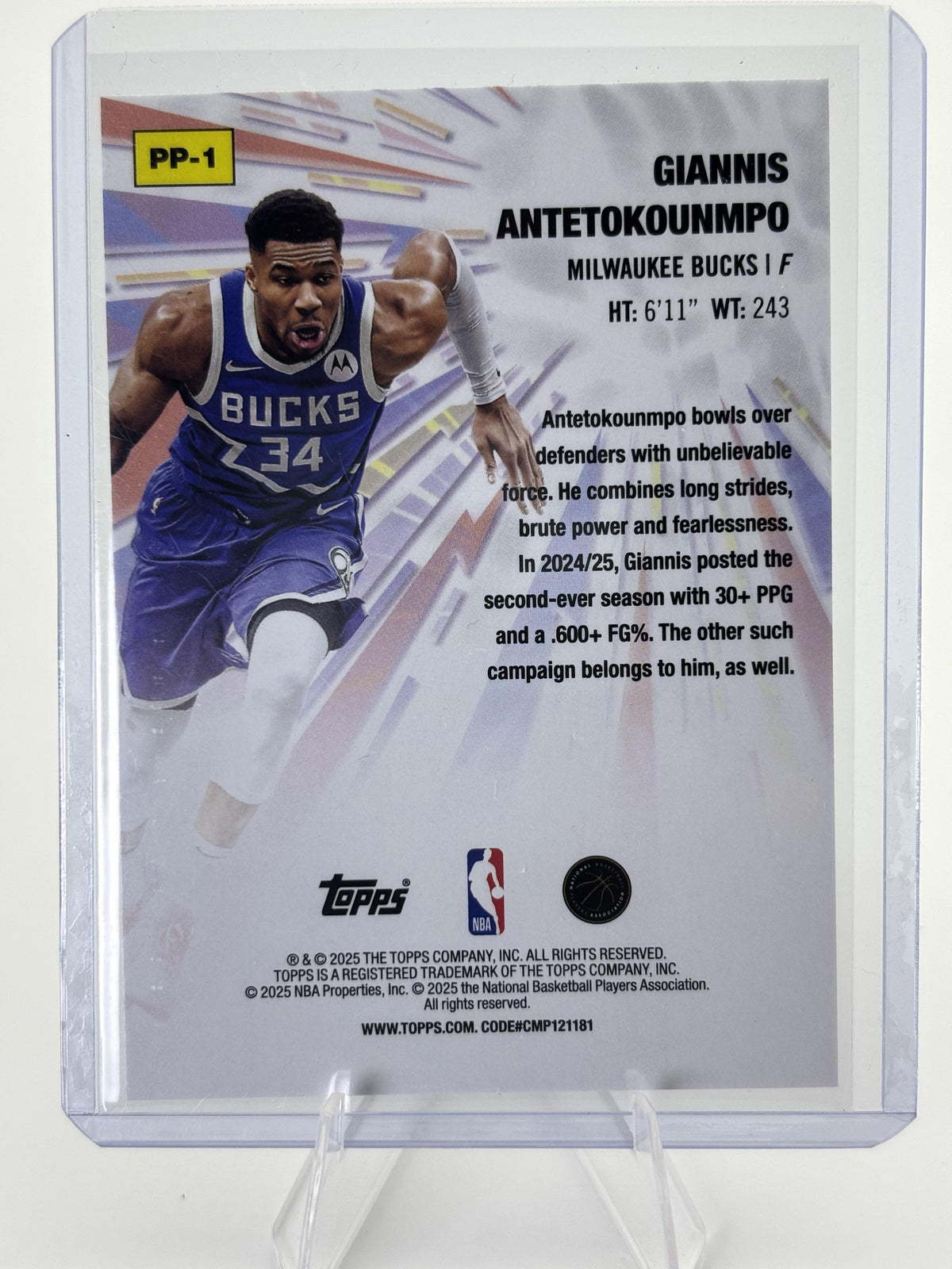 2025-26 Topps #PP-1 Giannis Antetokounmpo Power Players Holo Foil