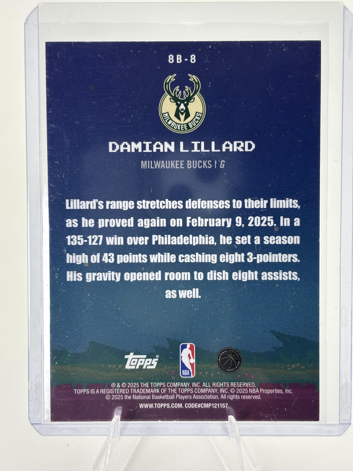 2025-26 Topps #8B-8 Damian Lillard 8-Bit Ballers Holo Foil