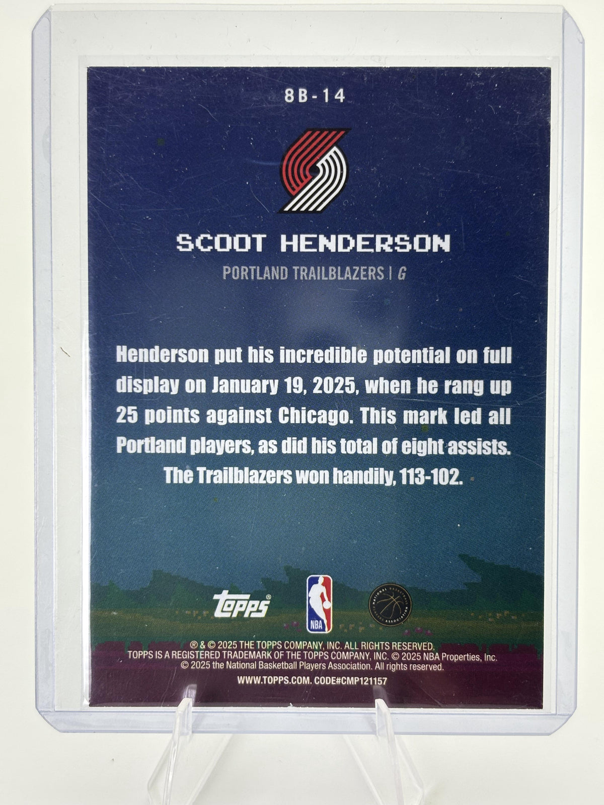 2025-26 Topps #8B-14 Scoot Henderson 8-Bit Ballers Holo Foil