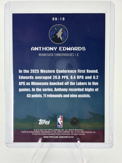 2025-26 Topps #8B-18 Anthony Edwards 8-Bit Ballers Holo Foil