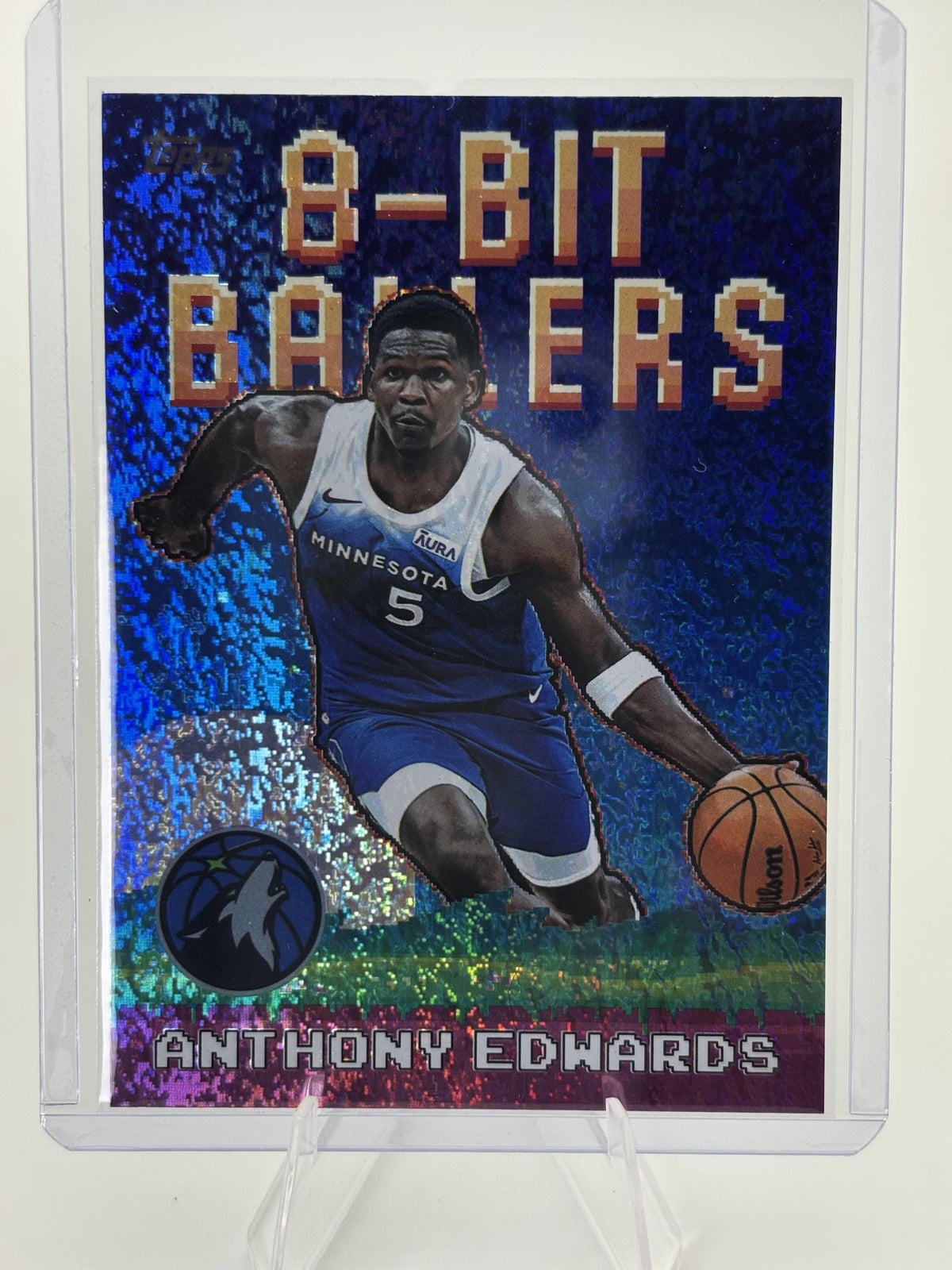 2025-26 Topps #8B-18 Anthony Edwards 8-Bit Ballers Holo Foil