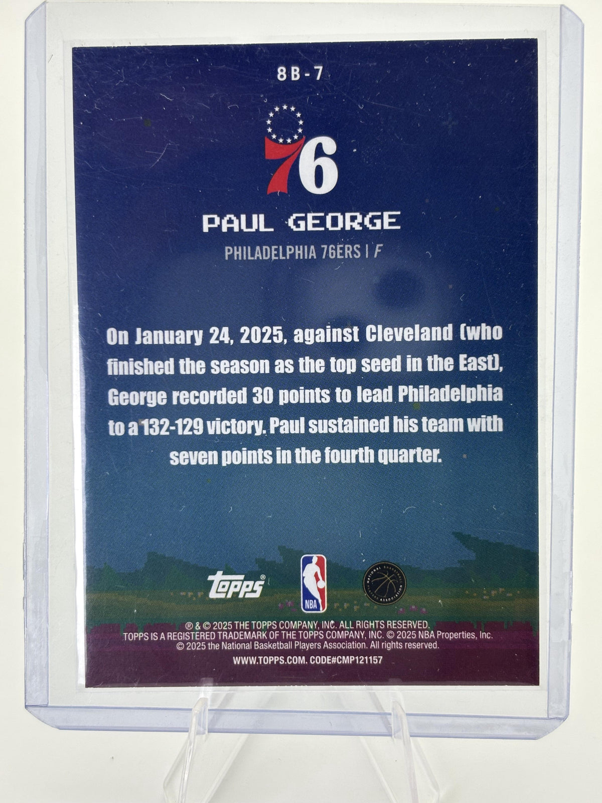 2025-26 Topps #8B-7 Paul George 8-Bit Ballers Holo Foil
