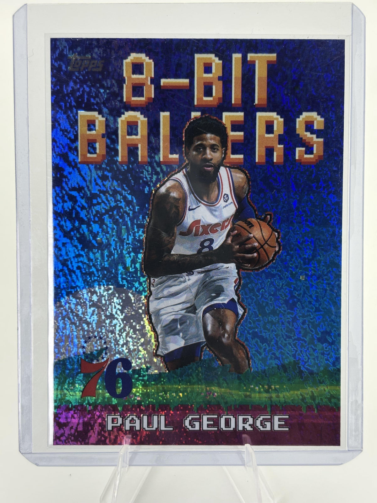 2025-26 Topps #8B-7 Paul George 8-Bit Ballers Holo Foil