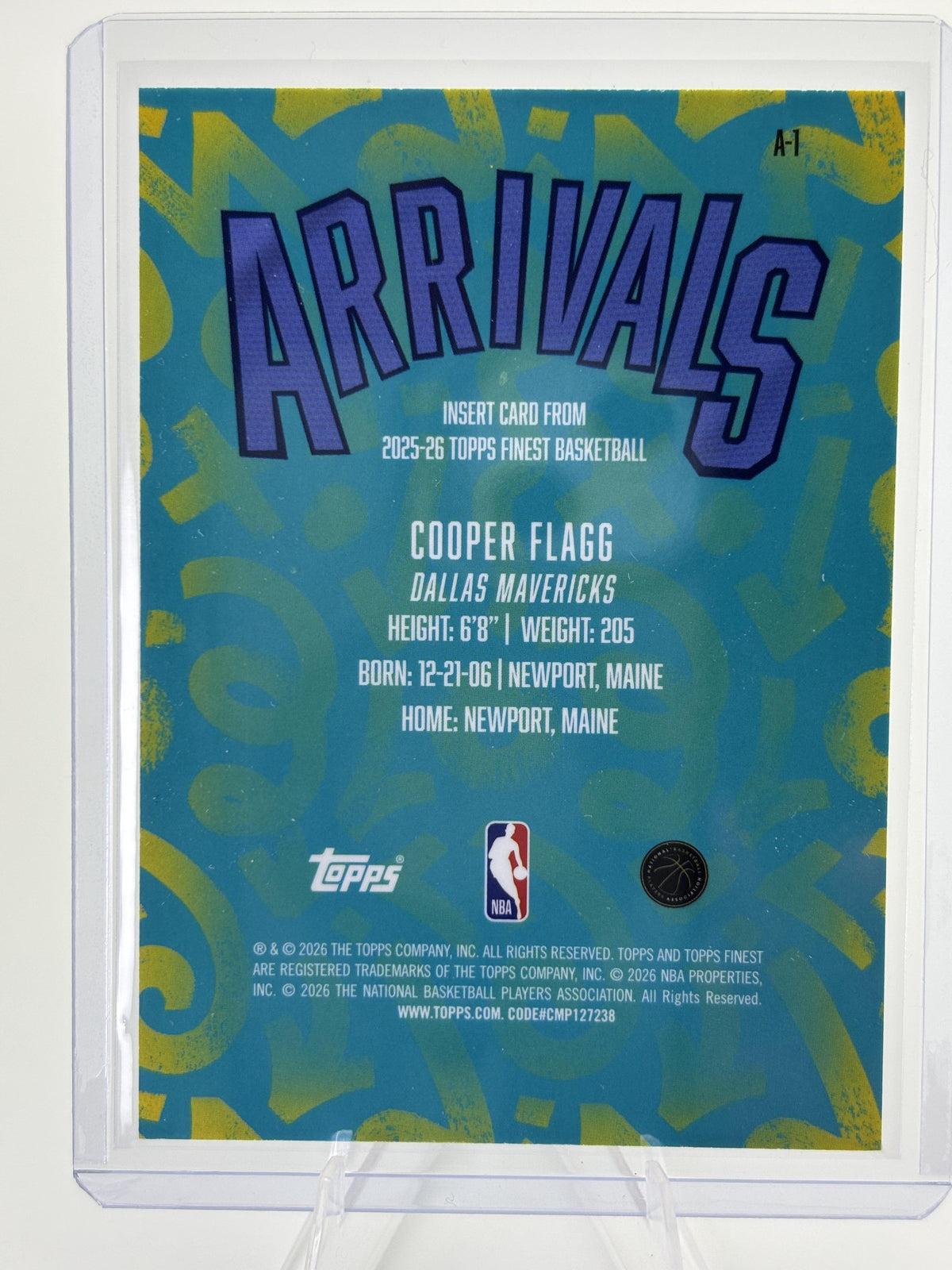 2025-26 Finest #A-1 Cooper Flagg Arrivals
