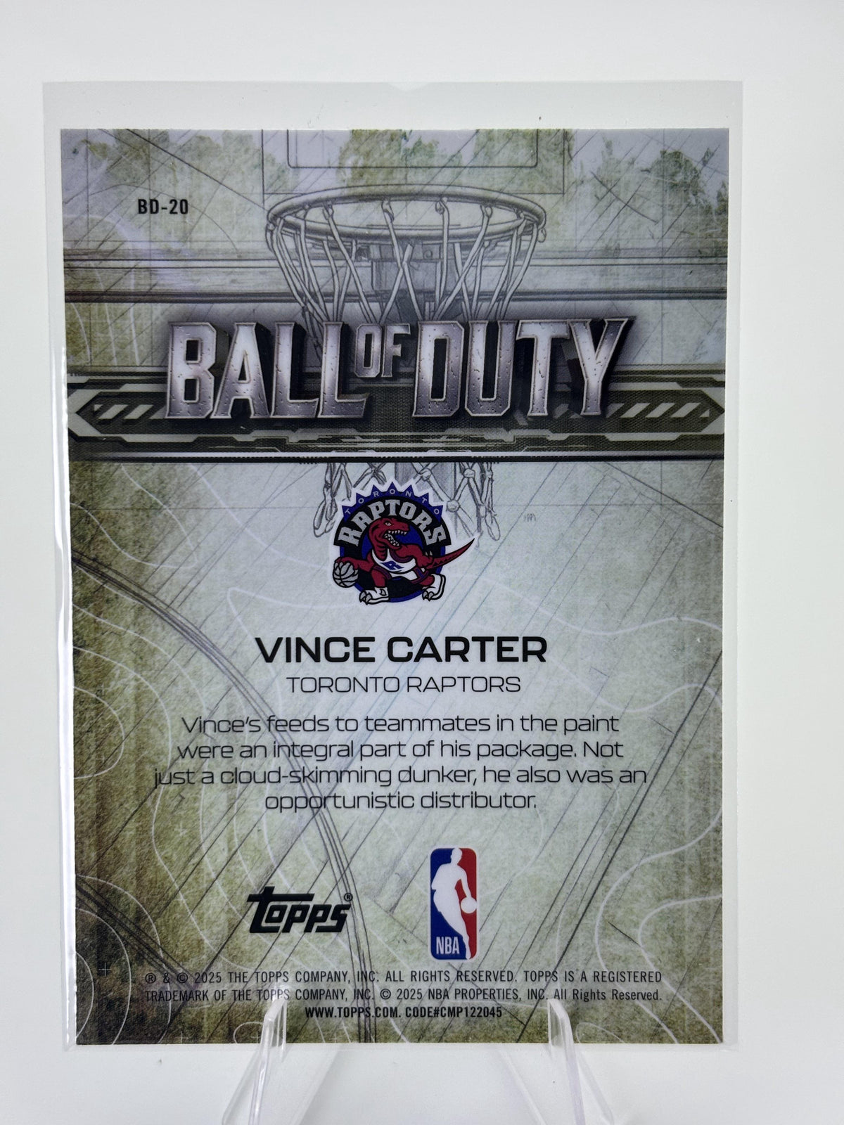 2025-26 Topps Chrome #BD-20 Vince Carter Ball of Duty
