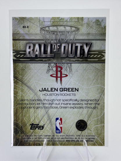 2025-26 Topps Chrome #BD-8 Jalen Green Ball of Duty