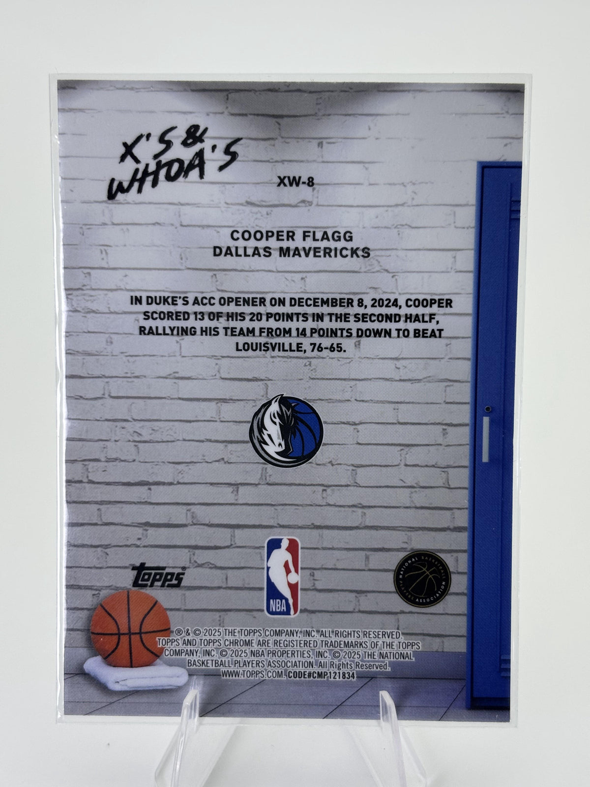 2025-26 Topps Chrome #XW-8 Cooper Flagg X's And Whoa's