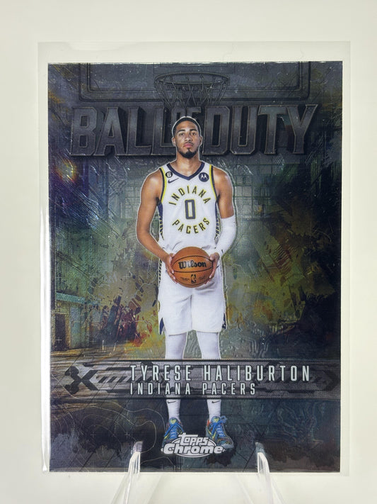 2025-26 Topps Chrome #BD-12 Tyrese Haliburton Ball of Duty