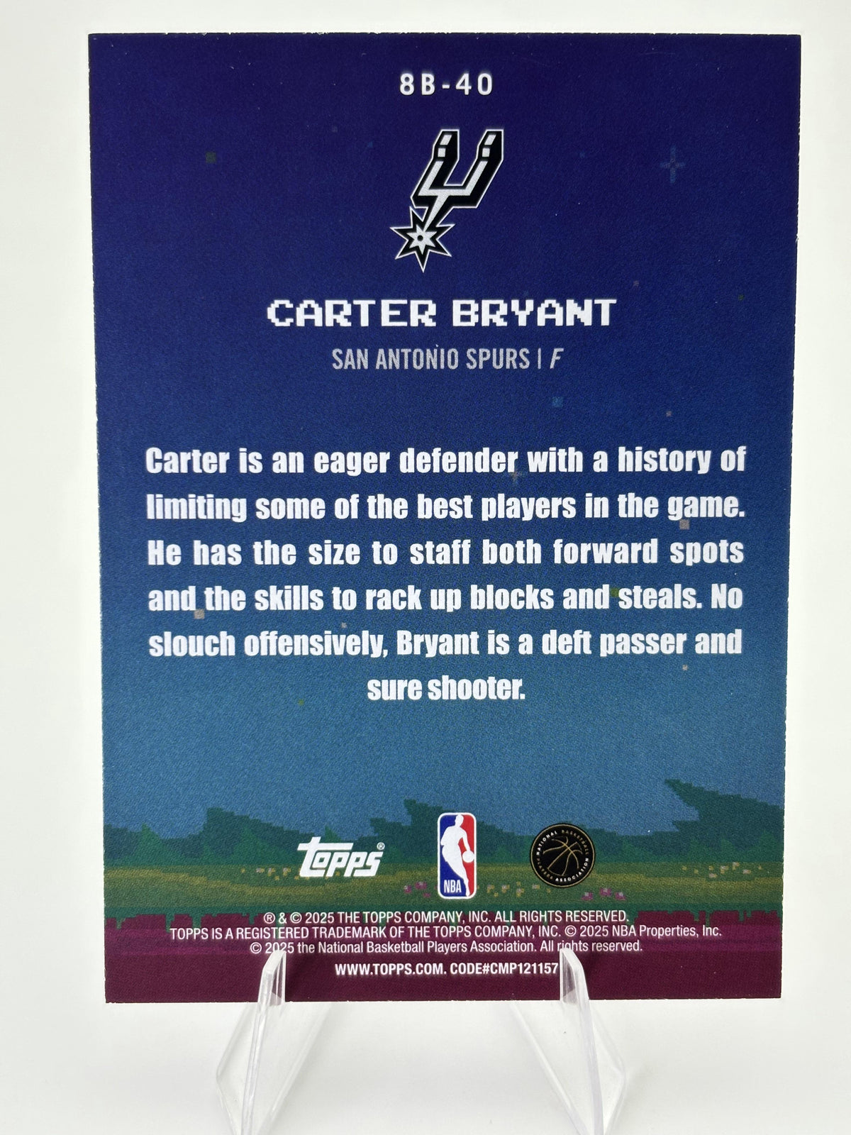 2025-26 Topps #8B-40 Carter Bryant 8-Bit Ballers