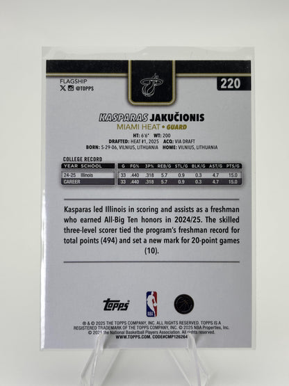 2025-26 Topps #220 Kasparas Jakučionis Blackout