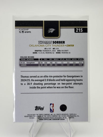 2025-26 Topps #215 Thomas Sorber Blackout