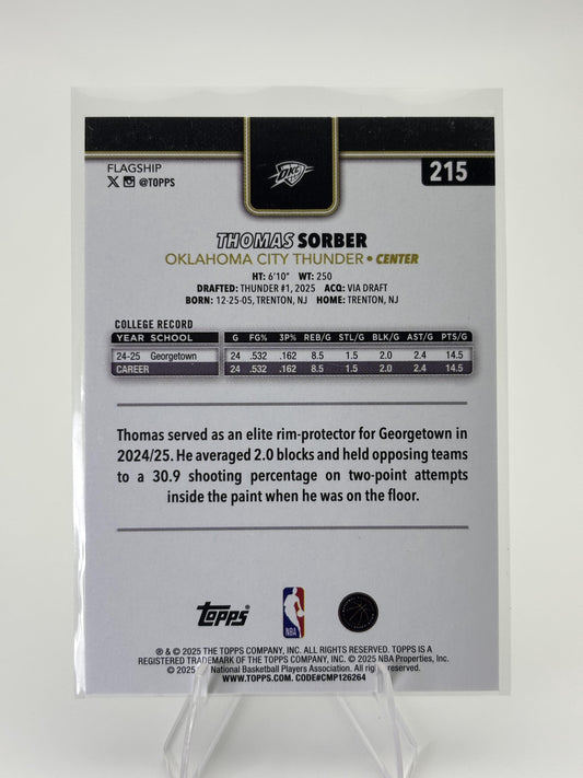 2025-26 Topps #215 Thomas Sorber Blackout