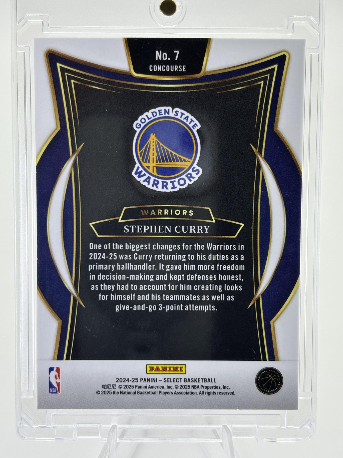 2024-25 Panini Select #7 Stephen Curry Blue (Retail)
