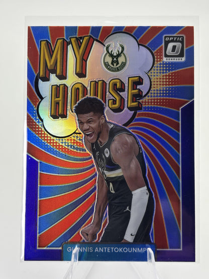 2021-22 Donruss Optic #4 Giannis Antetokounmpo My House Purple