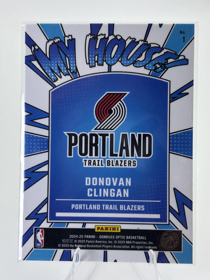 2024-25 Donruss Optic #1 Donovan Clingan My House