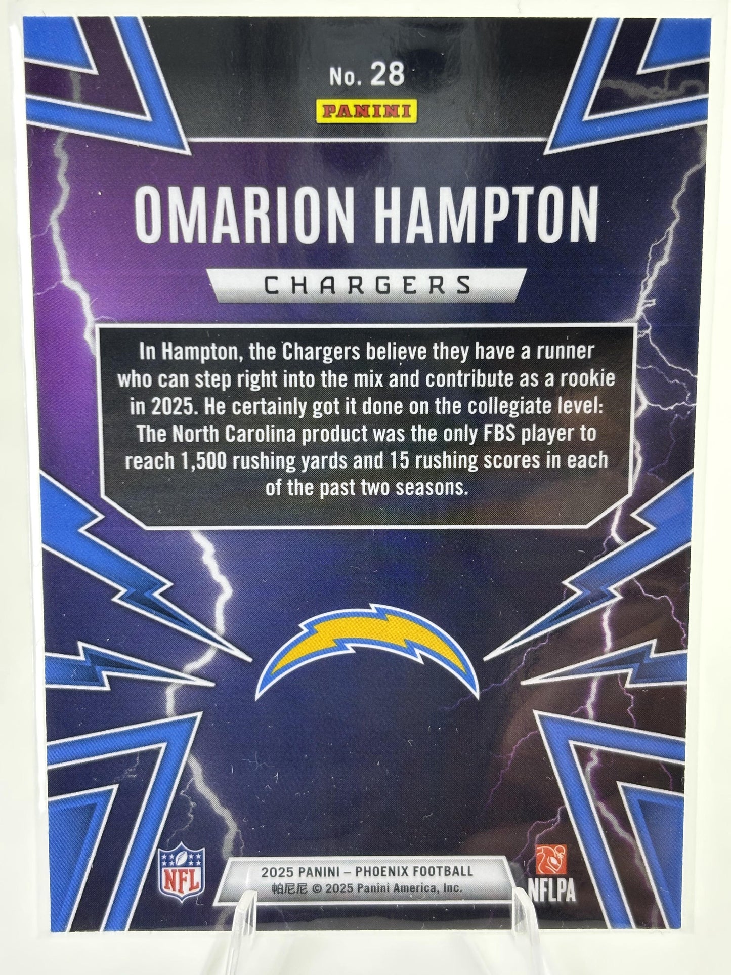 2025 Panini Phoenix #28 Omarion Hampton Thunderbirds