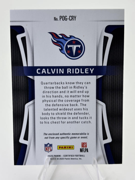 2025 Panini Certified #POG-CRY Calvin Ridley Piece of the Game Red #/99