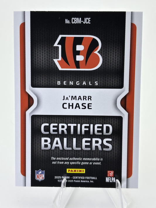 2025 Panini Certified Ja'Marr Chase Certified Ballers Mirror Purple #/149