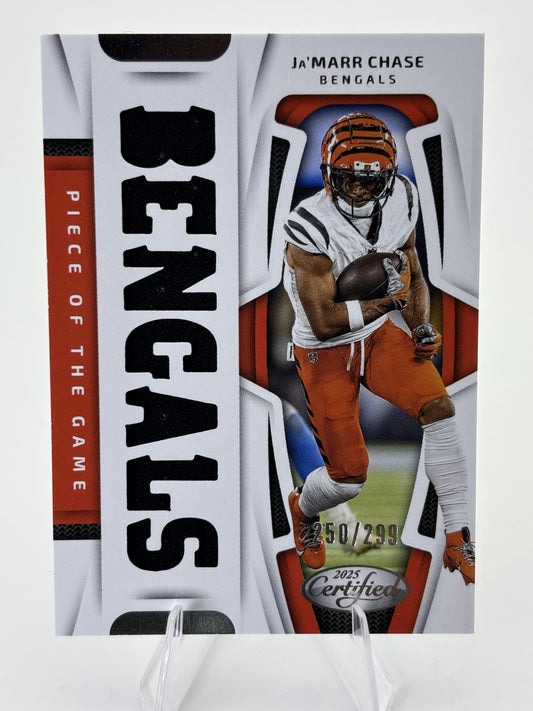 2025 Panini Certified #POG-JCE Ja'Marr Chase Piece of the Game #/299