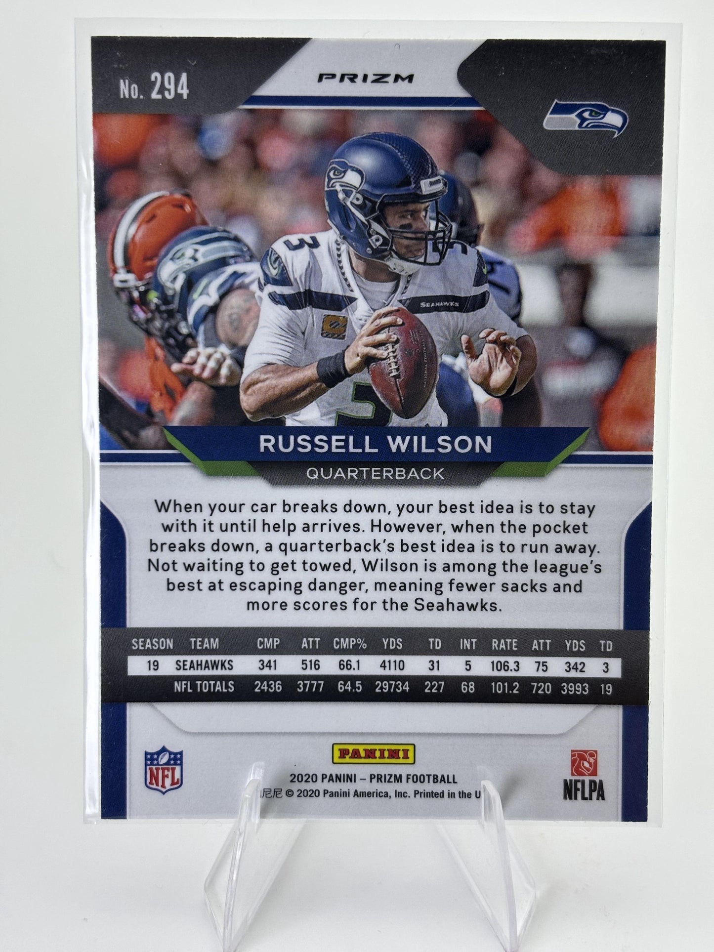 2020 Panini Prizm #294 Russell Wilson Prizm Red Ice