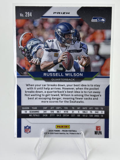 2020 Panini Prizm #294 Russell Wilson Prizm Red Ice