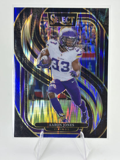 2024 Panini Select #102 Aaron Jones Black & Blue Prizm Shock