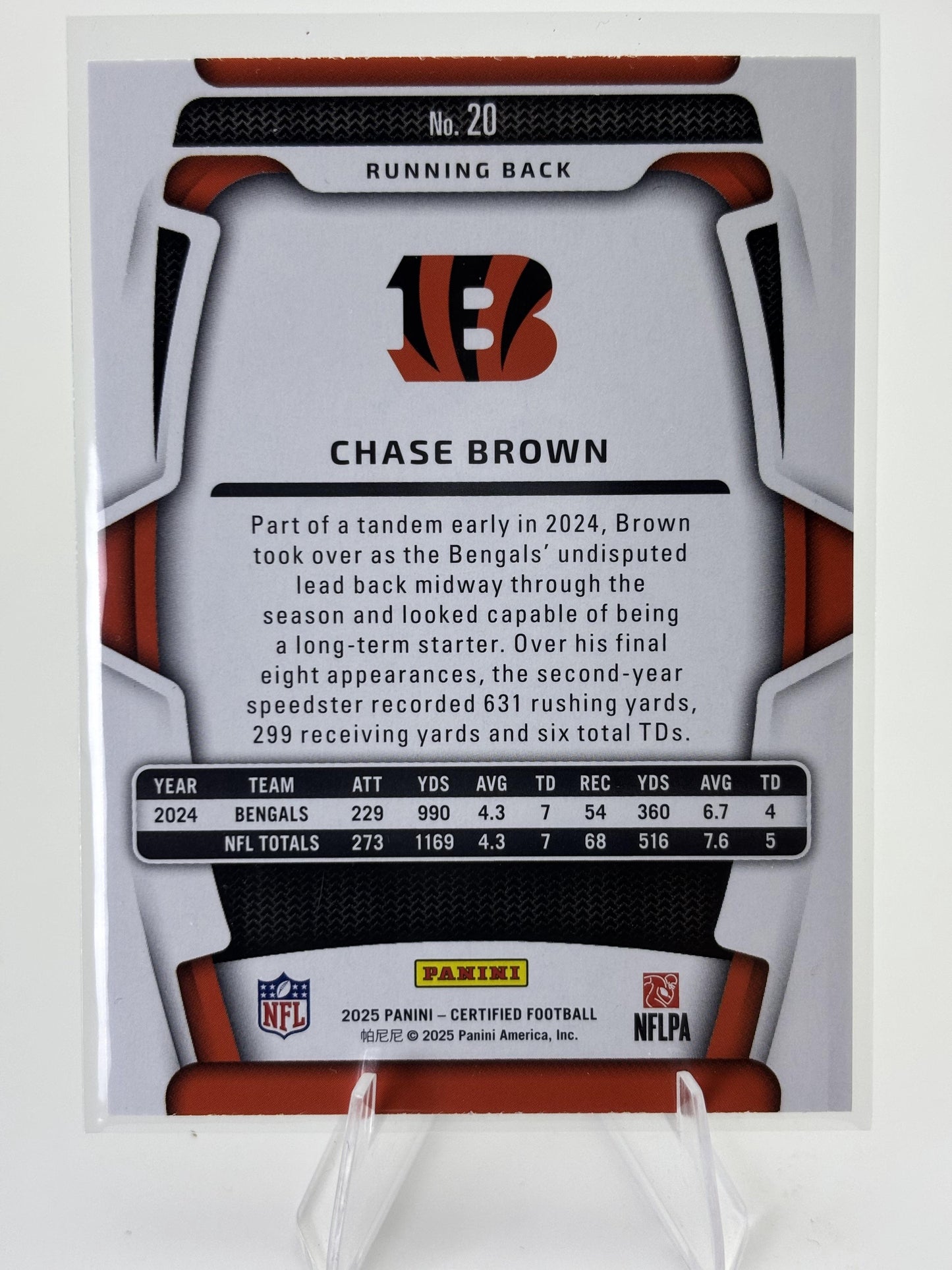 2025 Panini Certified #20 Chase Brown