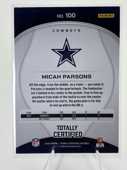 2024 Panini Totally Certified #100 Micah Parsons