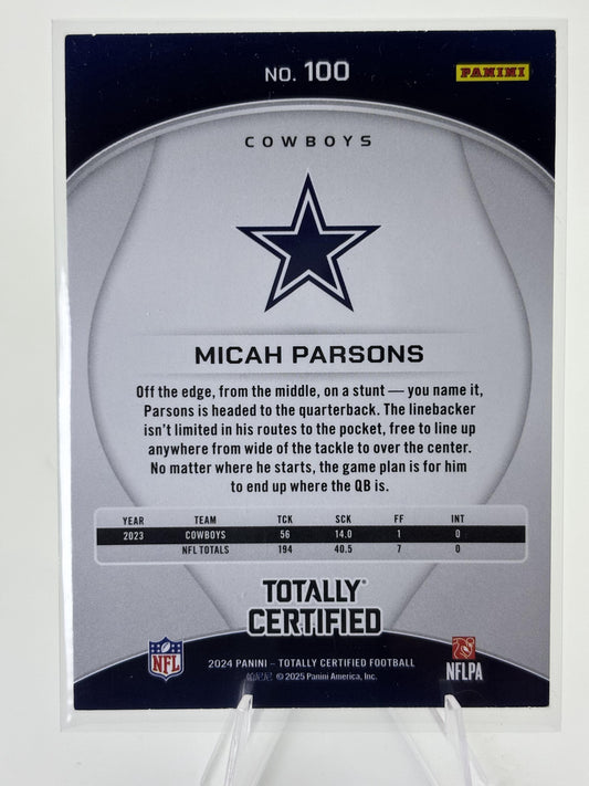 2024 Panini Totally Certified #100 Micah Parsons