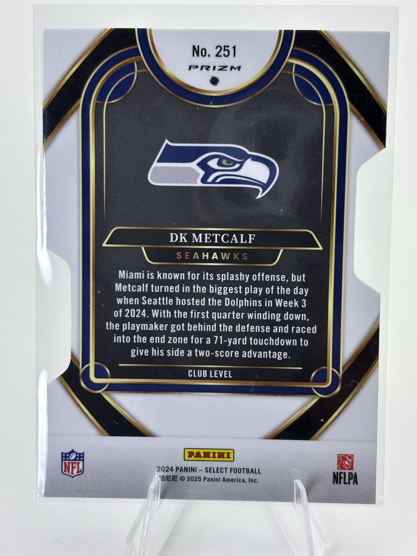 2024 Panini Select #251 DK Metcalf Silver Prizm Die Cut