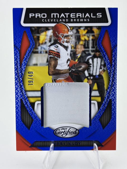 2025 Panini Certified #PM-JJY Jerry Jeudy Pro Materials Blue #/49