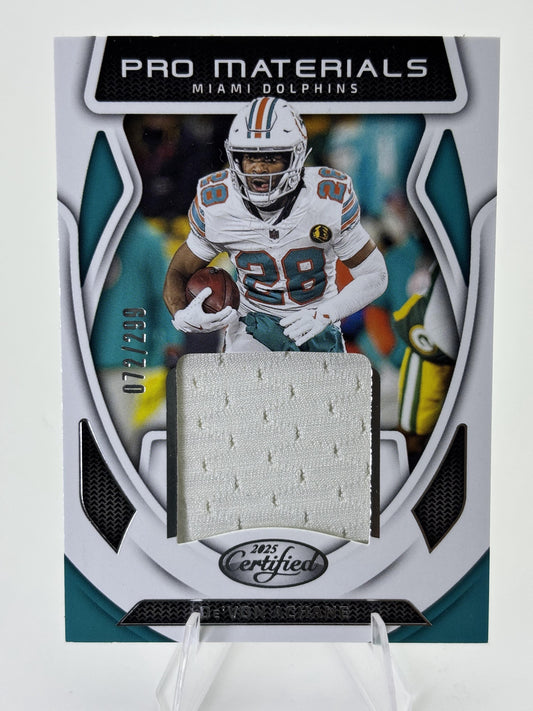 2025 Panini Certified #PM-DAE De'Von Achane Pro Materials #/299