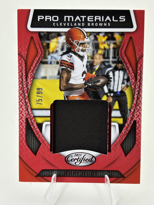 2025 Panini Certified #PM-JJY Jerry Jeudy Pro Materials Red #/99