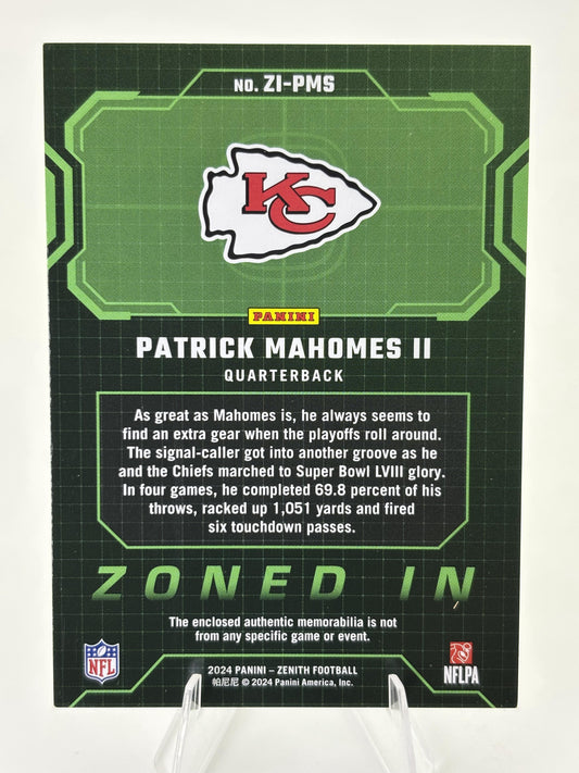 2024 Panini Zenith #ZI-PMS Patrick Mahomes II Zoned In