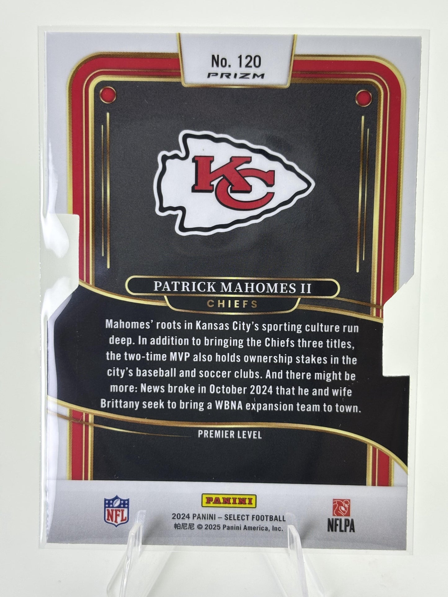 2024 Panini Select #120 Patrick Mahomes II Silver Prizm Die Cut