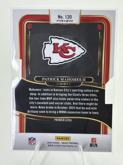 2024 Panini Select #120 Patrick Mahomes II Silver Prizm Die Cut