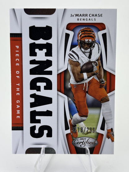 2025 Panini Certified #POG-JCE Ja'Marr Chase Piece of the Game #/299
