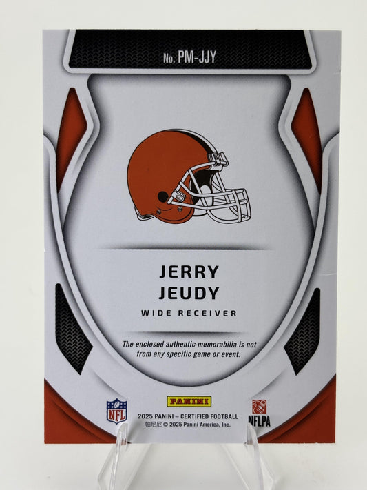 2025 Panini Certified #PM-JJY Jerry Jeudy Pro Materials #/299