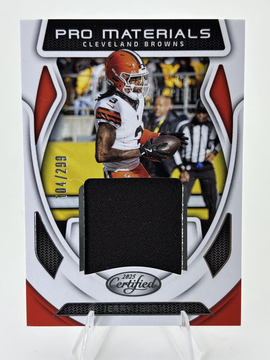 2025 Panini Certified #PM-JJY Jerry Jeudy Pro Materials #/299