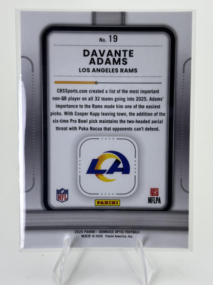2025 Donruss Optic #19 Davante Adams Play Action