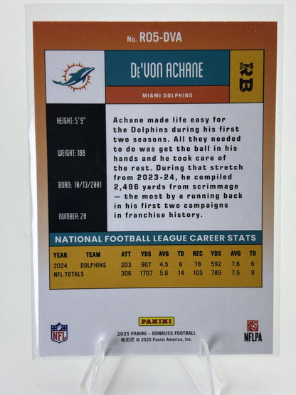 2025 Donruss #R05-DVA De’Von Achane Retro 2005