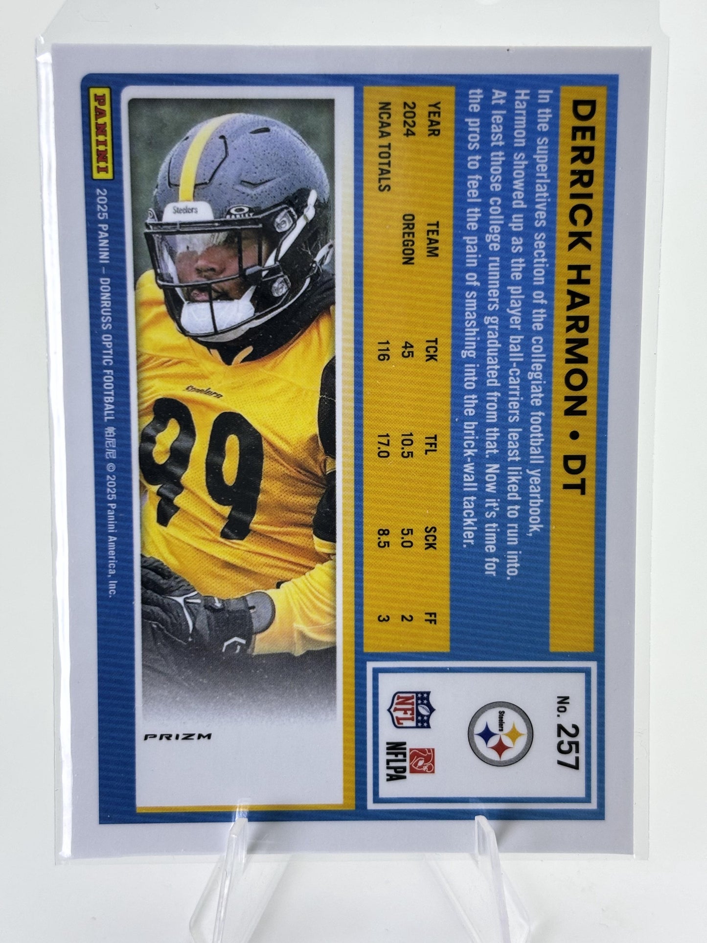 2025 Donruss Optic #257 Derrick Harmon Red Hyper