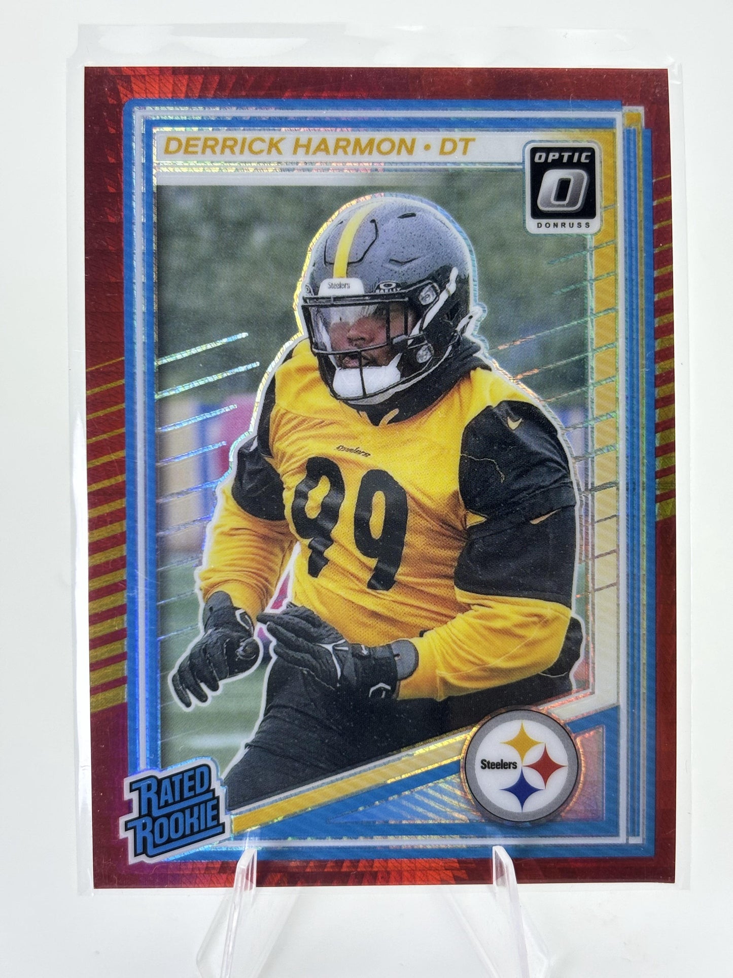 2025 Donruss Optic #257 Derrick Harmon Red Hyper