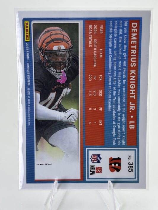 2025 Donruss #385 Demetrius Knight Jr. Optic Rated Rookies Preview Red and Green