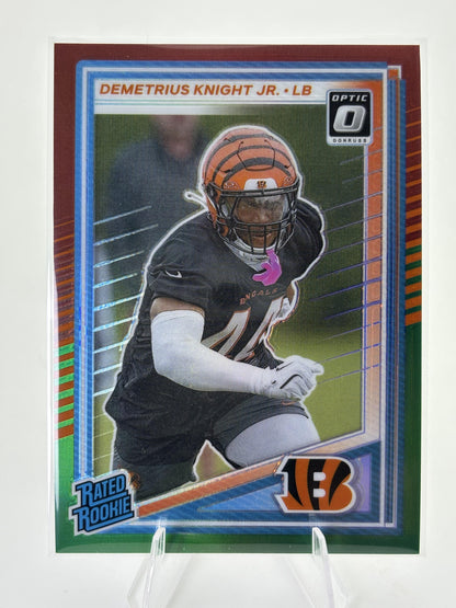 2025 Donruss #385 Demetrius Knight Jr. Optic Rated Rookies Preview Red and Green